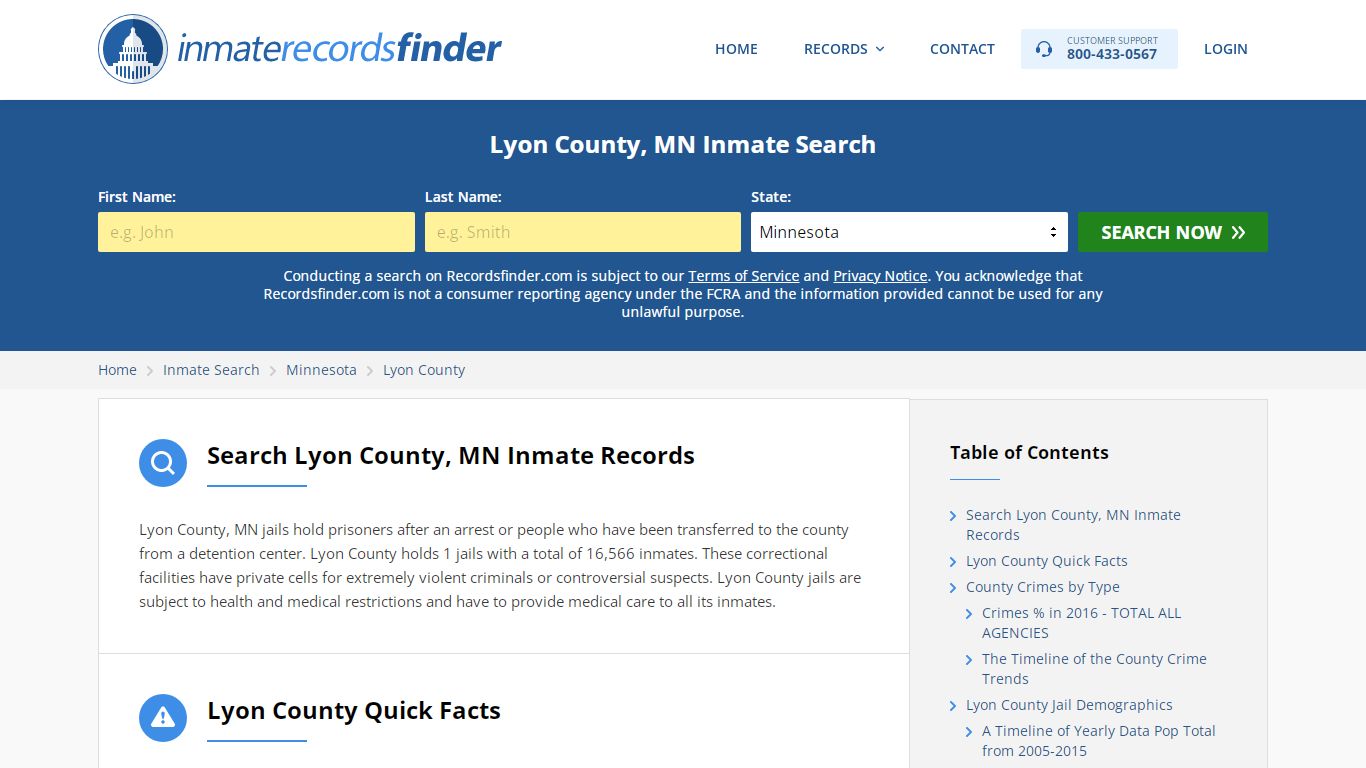 Lyon County, MN Inmate Lookup & Jail Records Online